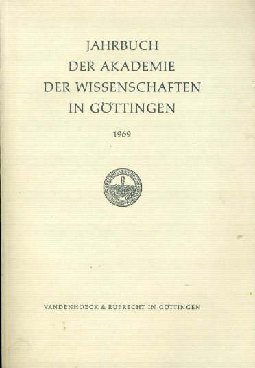   Jahrbuch der Akademie der Wissenschaften in Göttingen für das Jahr 1969. 