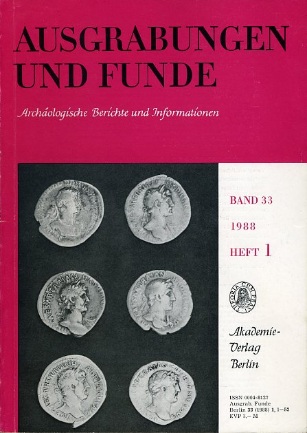  Ausgrabungen und Funde. Archäologische Berichte und Informationen. Bd. 33 (nur) Heft 1. (Sachsen Heft) 