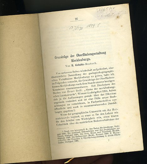 Geinitz, Eugen:  Grundzüge der Oberflächengestaltung Mecklenburgs. Sonderdruck aus Archiv des Vereins der Freunde der Naturgeschichte in Mecklenburg Bd. 53. 