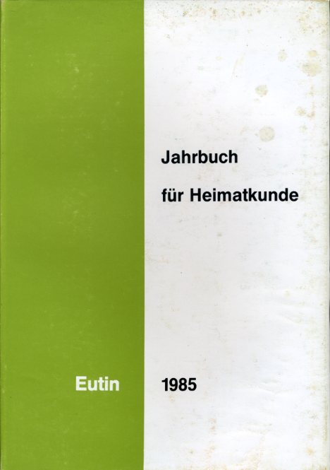   Jahrbuch für Heimatkunde Eutin 1985. 19. Jahrgang. 