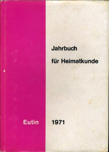  Jahrbuch für Heimatkunde Eutin 1971. 5. Jahrgang. 