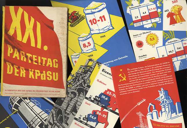   XXI. Parteitag der KPdSU: 34 Farbtafeln über den Aufbau des Kommunismus in der UdSSR 