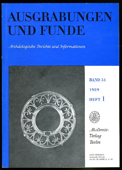   Ausgrabungen und Funde. Archäologische Berichte und Informationen. Bd. 34 (nur) Heft 1. (Sachsen-Heft) 