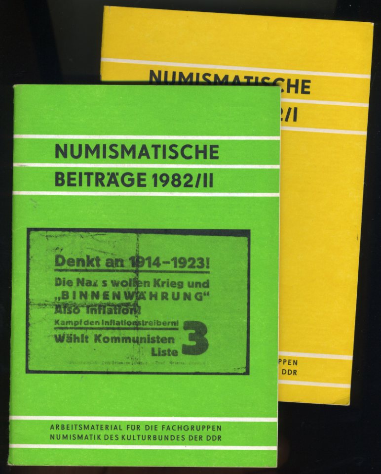   Numismatische Beiträge 1982 Heft 1 und 2. Arbeitsmaterial für die Fachgruppen Numismatik des Kulturbundes der DDR 28 und 29. 