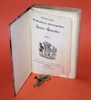   Großherzoglich Mecklenburg-Strelitzischer Staats-Kalender für 1872. 