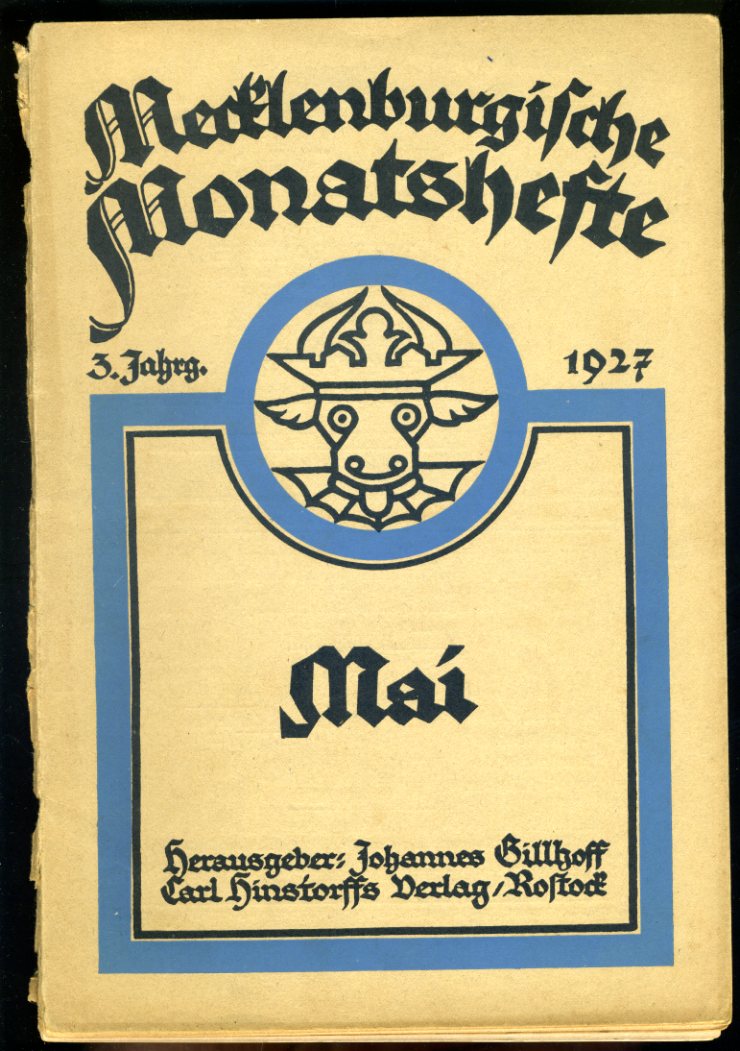   Mecklenburgische Monatshefte. Jg. 3 (nur) Heft 5, Mai 1927. 