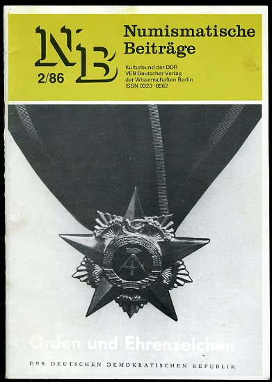   Numismatische Beiträge 40, Jg.19. 1986 (nur) Heft 2 (Arbeitsmaterial für die Fachgruppen Numismatik des Kulturbundes der DDR) Heft 40. 