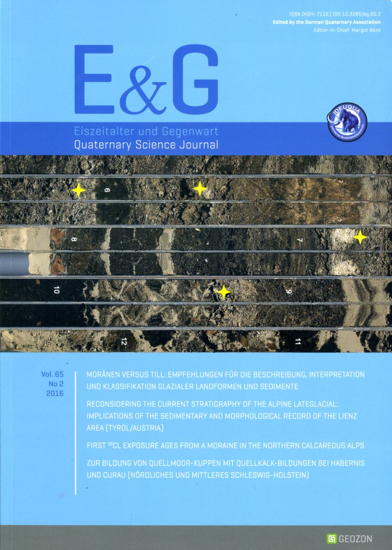   Eiszeitalter und Gegenwart. Quaternary Science Journal 65. No 2 2016. 