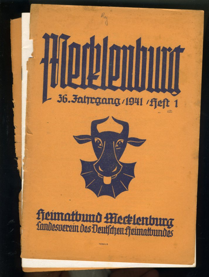   Mecklenburg. Zeitschrift des Heimatbundes Mecklenburg. 36. Jg. (nur) Heft 1. 