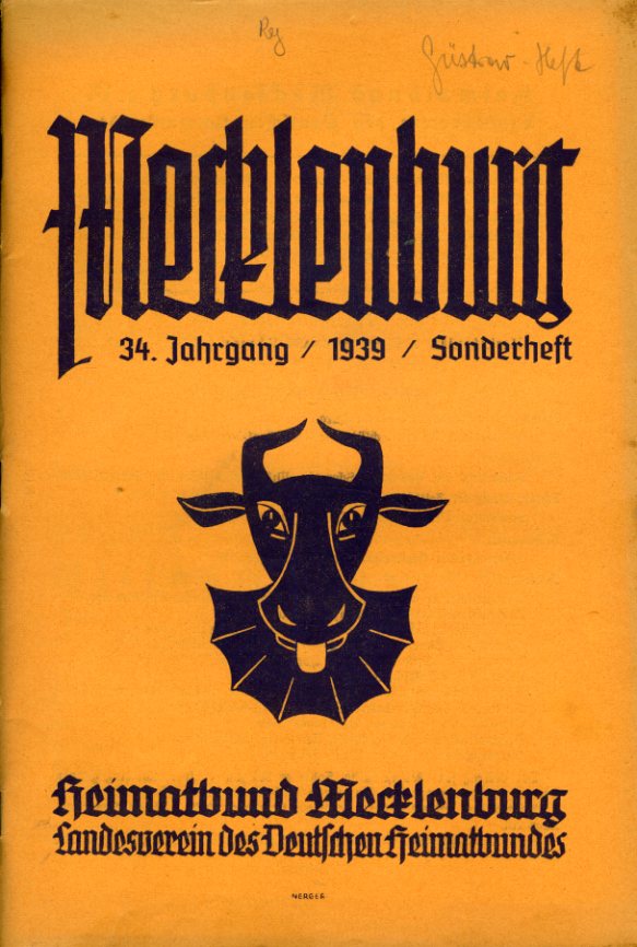   Mecklenburg. Zeitschrift des Heimatbundes Mecklenburg. 34. Jg. (nur) Sonderheft. 