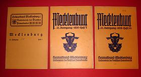   Mecklenburg. Zeitschrift des Heimatbundes Mecklenburg. 33. Jg. 1938 komplett in 3 Heften. 