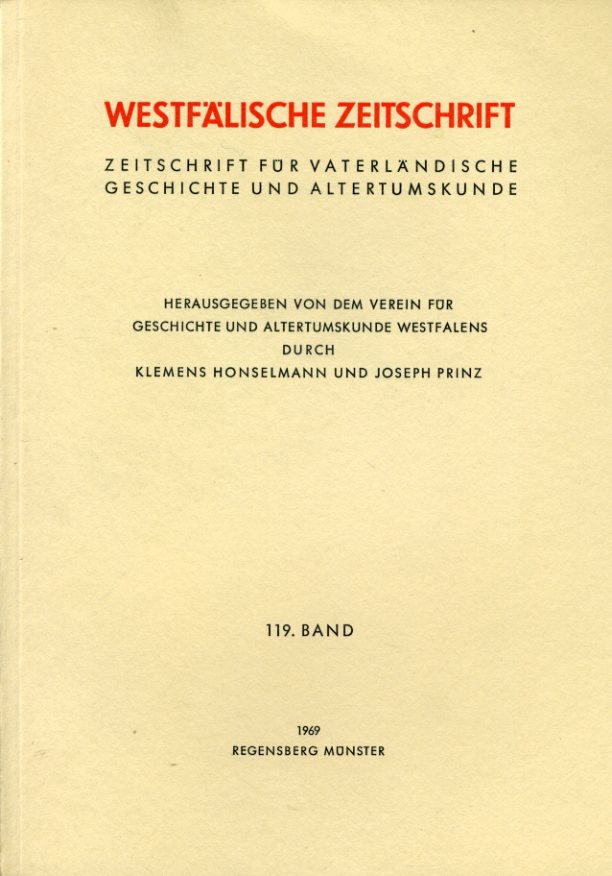 Prinz, Joseph  (Hrsg.) und Klemens (Hrsg.) Honselmann:  Westfälische Zeitschrift 119. Band 1969. Zeitschrift für Vaterländische Geschichte und Altertumskunde 