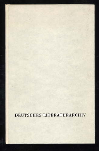 Zeller, Bernhard, Wilhelm Hoffmann Jörg Kiefner u. a.:  Das Deutsche Literaturarchiv in Marbach. Zur Eröffnung des Neubaus am 16. Mai 1973 von Bernhard Zeller. Marbacher Schriften 5 