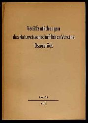   Verffentlichungen des Naturwissenschaftlichen Vereins Osnabrck. Bd. 29. Fr die Jahre 1957 und 1958. Gedenkband Friedrich Torbrgge. 