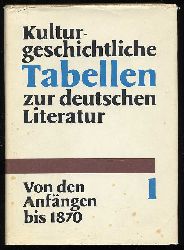 Albus, Gnter:  Kulturgeschichtliche Tabellen zur deutschen Literatur. (nur) Band 1. Von den Anfngen bis 1870. 