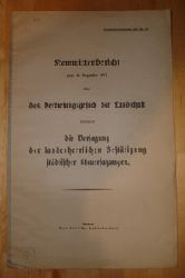   Kommittenbericht vom 13. Dezember 1917 ber das Vertretungsgesuch der Landschaft betreffend die Versagung der landesherrlichen Besttigung stdtischer Steuersatzungen. Landtags-Drucksache 1917 Nr. 12. 