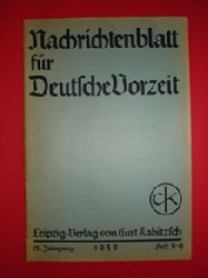 Jahn, Marin (Hrsg.):  Nachrichtenblatt fr Deutsche Vorzeit Jg. 12 (nur) Heft 8-9. 