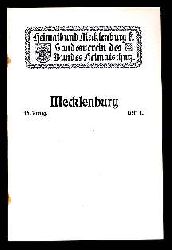   Mecklenburg. Zeitschrift des Heimatbundes Mecklenburg. 16. Jg. (nur) Heft 1. 