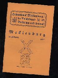   Mecklenburg. Zeitschrift des Heimatbundes Mecklenburg. 29. Jg. (nur) Heft 1. 
