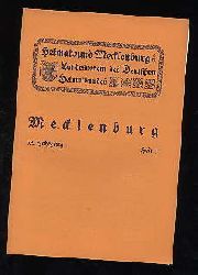   Mecklenburg. Zeitschrift des Heimatbundes Mecklenburg. 33. Jg. (nur) Heft 1. 
