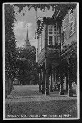   Ansichtskarte. Boizenburg-Elbe. Durchblick vom Rathaus zur Kirche 