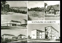   Boizenburg. Kr. Hagenow. bersicht, Kaufhalle, Rakowheim und Krankenhaus, Bad "An der Boize" , Konsum-Hotel "Boizenburg-Stadt" , Hermann-Matern-Oberschule. 