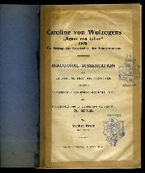 Brock, Stephan:  Caroline von Wolzogens "Agnes von Lilien" (1798) Ein Beitrag zur Geschichte des Frauenromans. 