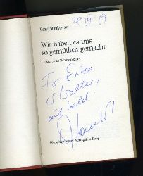 Stankovski, Ernst:  Wir haben es uns gemtlich gemacht. Texte eines Schauspielers. Signiertes Buch. 