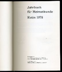   Jahrbuch fr Heimatkunde Eutin 1978. 12. Jahrgang. 
