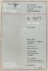   Weimarer Beiträge. Zeitschrift für Literaturwissenschaft, Ästhetik und Kulturtheorie. 23. Jg. 1977 (nur) Heft 9. 
