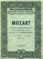 Mozart, Wolfgang Amadeus:  Messe XVI. Krnungsmesse. C dur. K.V. 317. Philharmonia Partituren 53. 