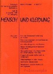   Mensch und Kleidung. Zeitschrift fr menschengeme Bekleidung. Heft 36. 3. Quartal 1988. 12. Jg. 