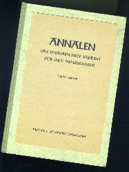   Annalen des Historischen Vereins fr den Niederrhein insbesondere das alte Erzbistum Kln. Heft 168 / 169. 