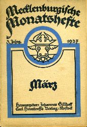   Mecklenburgische Monatshefte. Jg. 3 (nur) Heft 3, Mrz 1927. 