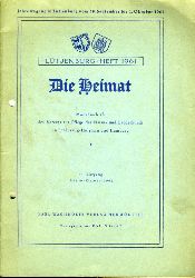   Ltjenburg Heft 1961. Die Heimat. Monatsschrift des Vereins zur Pflege der Natur und Landeskunde in Schleswig-Holstein und Hamburg Nr. 10, 1961. 