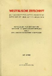 Zuhorn, Karl (Hrsg.) und Klemens (Hrsg.) Honselmann:  Westflische Zeitschrift 107. Band 1957. Zeitschrift fr Vaterlndische Geschichte und Altertumskunde 