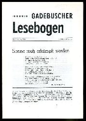   Gadebuscher Lesebogen Nr. 27, 1980. Hrsg. vom Zirkel schreibender Werkttiger Gadebusch. 
