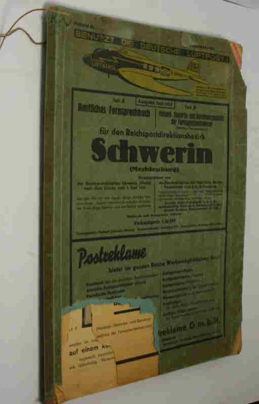   Amtliches Fernsprechbuch für den Reichspostdirektionsbezirk Schwerin (Mecklenburg). 