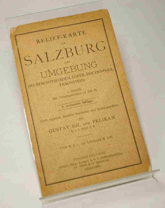   Relief-Karte von Salzburg und Umgebung. (Mit Berchtesgarden, Lofer, Reichenhall, Traunstein).  