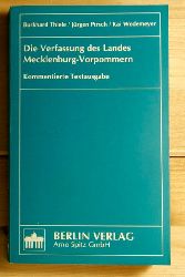 Thiele, Burkhard; Pirsch, Jrgen; Wedemeyer, Kai  Die Verfassung des Landes Mecklenburg-Vorpommerns.  