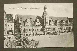   Leipzig. Altes Rathaus mit Siegesdenkmal.  