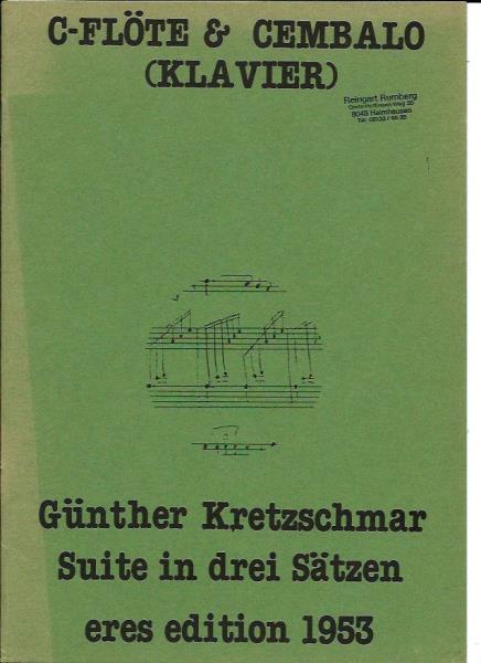 GÃ¼nther Kretzschmar  Suite in 3 SÃ¤tzen - C-FlÃ¶te und Cembalo (Klavier) 