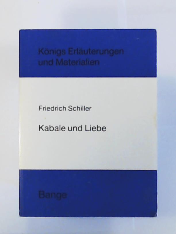 Martin H. Ludwig  ErlÃ¤uterungen zu Friedrich Schiller, Kabale und Liebe 