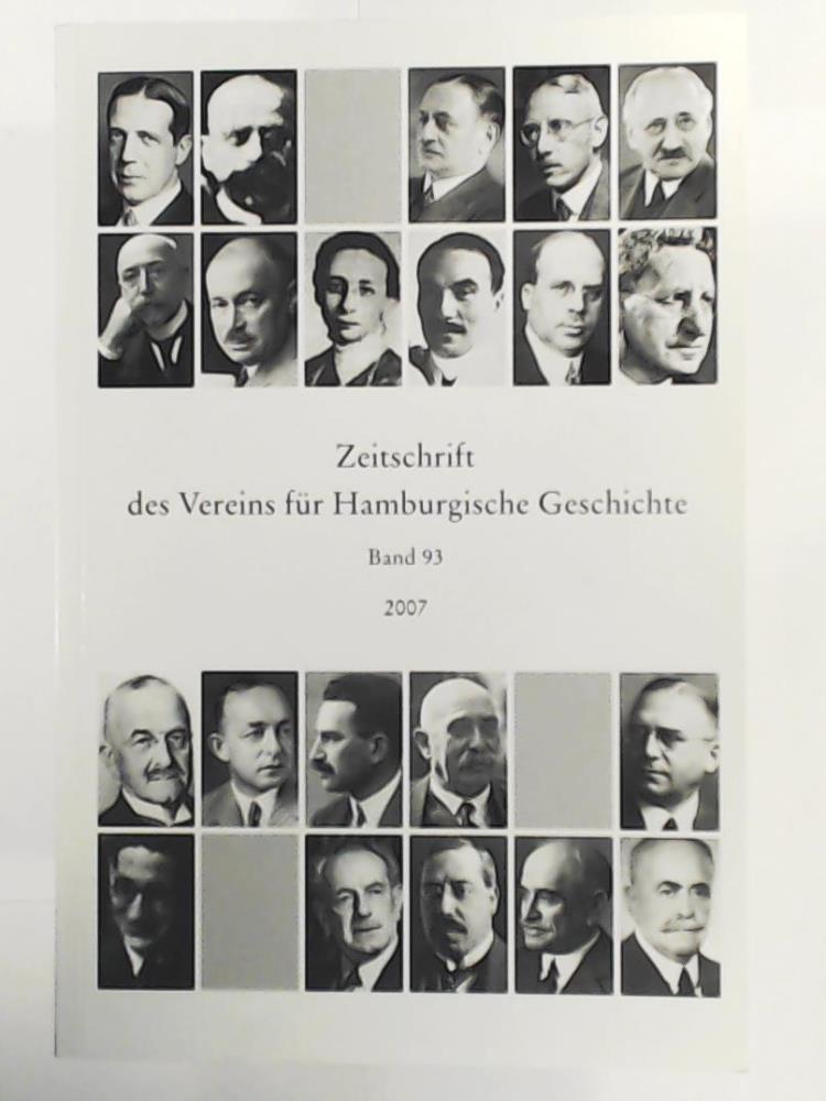 Verein fÃ¼r Hamburgische Geschichte  Zeitschrift des Vereins fÃ¼r Hamburgische Geschichte - Band 93 