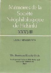 Saara Nevanlinna (editor)  Memoires de la Societe Neophilologique de Helsinki XXXVIII 