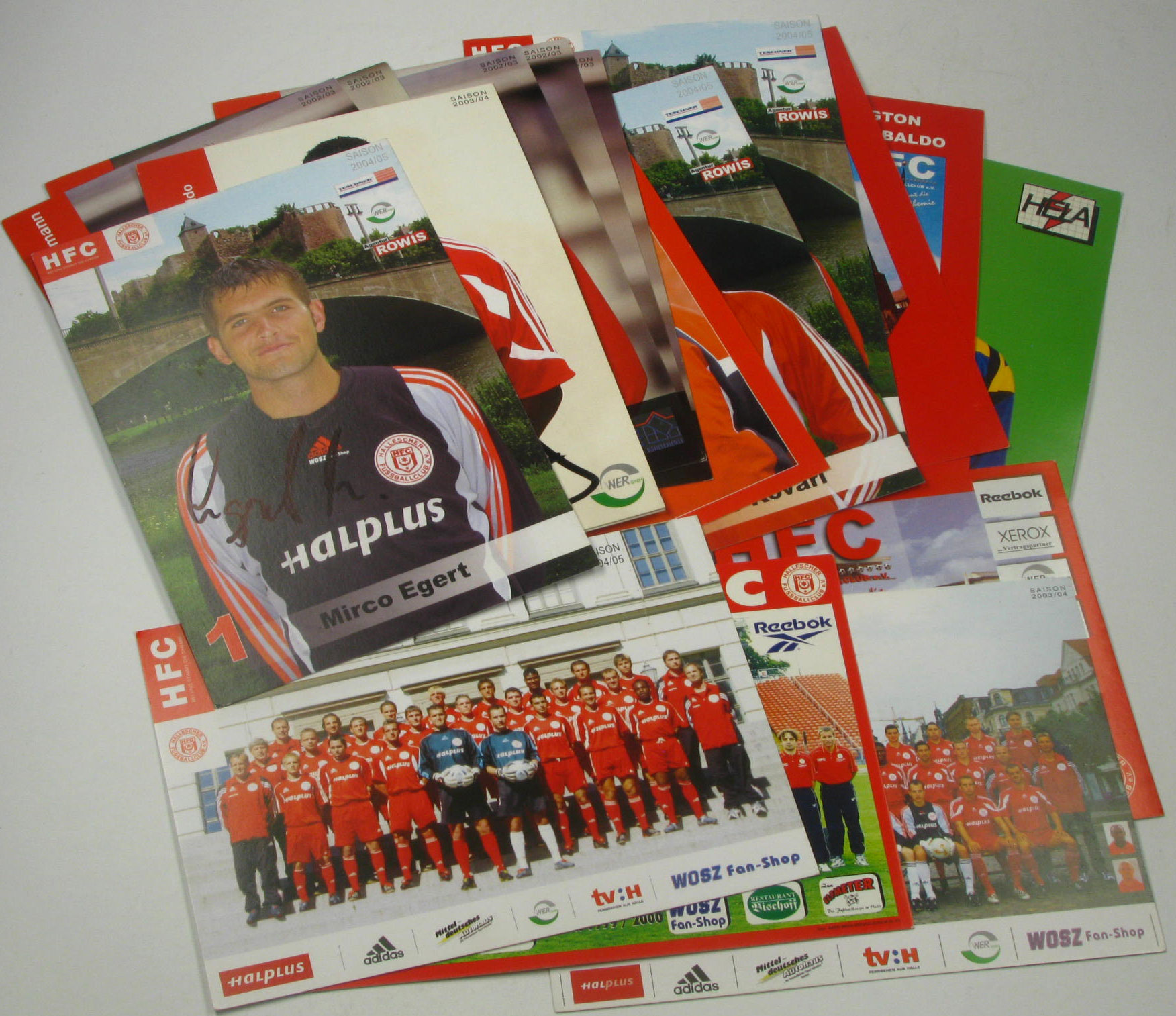   Konvolut 17 x AK / 4 x Mannschaftskarte Hallescher FC ca. 1999-2005 
