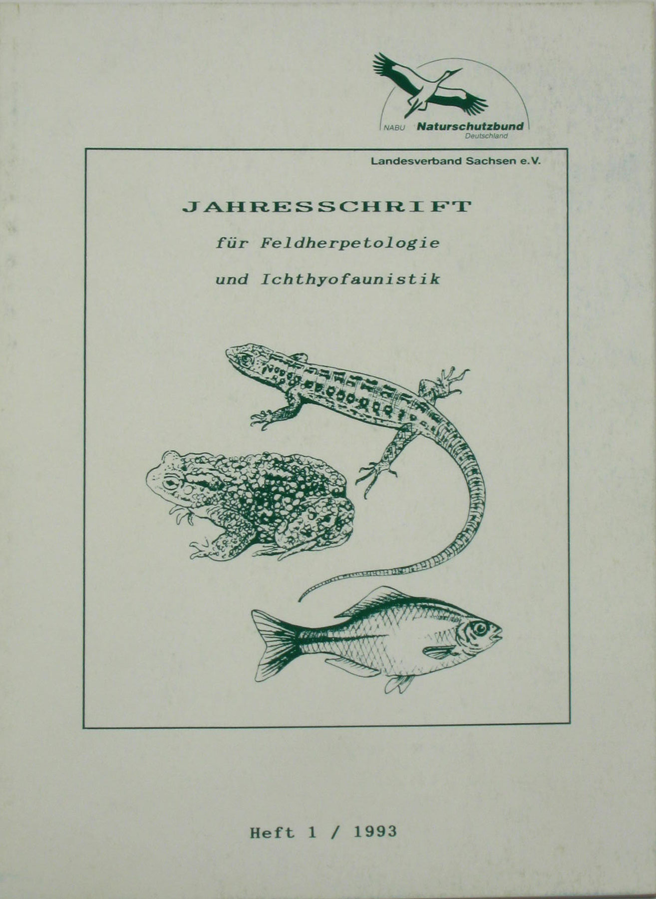 Autorenkollektiv:  Jahresschrift für Feldherpetologie und Ichthyofaunistik (Heft 1/1993) 
