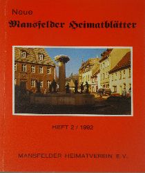 Autorenkollektiv:  Neue Mansfelder Heimatbltter (Heft 2/1992) 