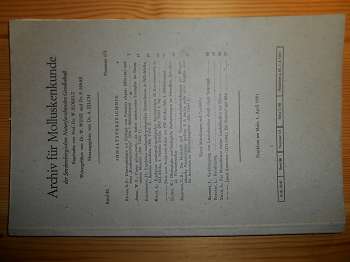 Zilch, A. (Hrsg.):  Archiv für Molluskenkunde (= Senkenbergische Naturforschende Gesellschaft) (Band 80, Nummer 1-3), Jahrgang 1951. 