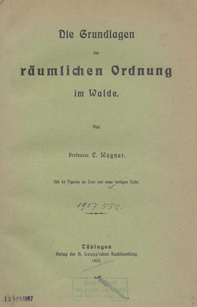 Wagner, Christoph  Die Grundlagen der räumlichen Ordnung im Walde. 